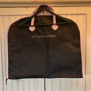 Victoria's Secret Black Garment Bag with Pink Trim EUC